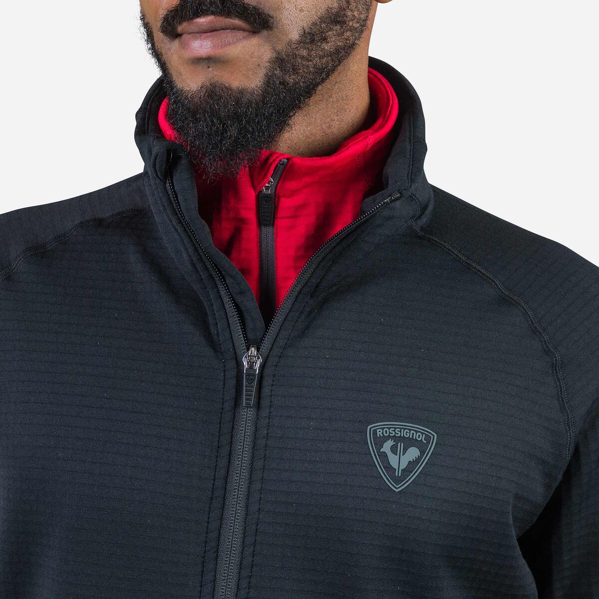 Rossignol Chaqueta polar hombre con cremallera integral Blackside black