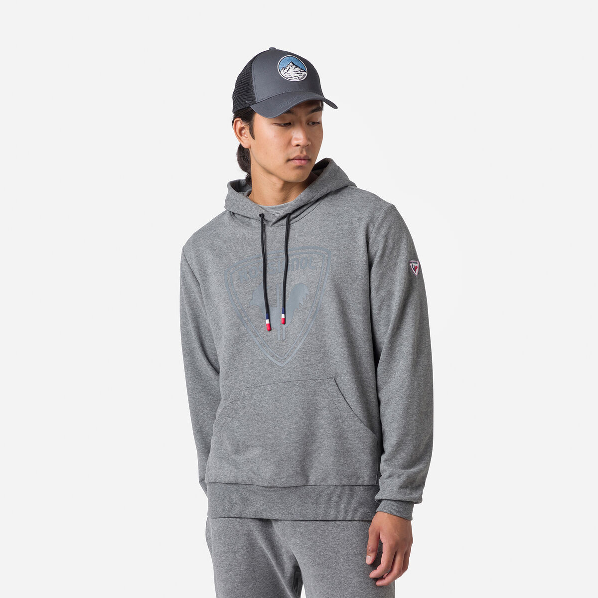 Rossignol Men's hooded logo cotton sweatshirt Grey