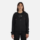 Rossignol Women's full-zip hooded logo cotton sweatshirt Black