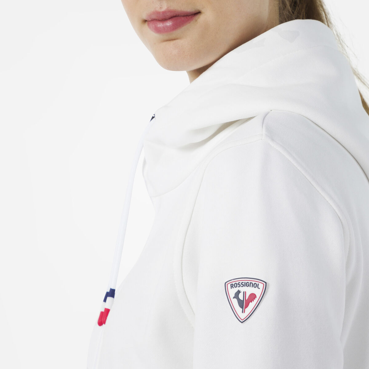 Rossignol Sweat à capuche zippé molletonné Logo Femme white