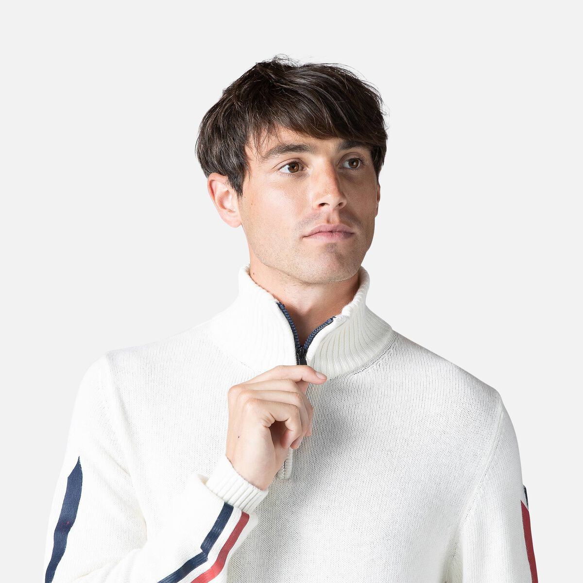 Rossignol Men's Signature Sleeve Knit Sweater white