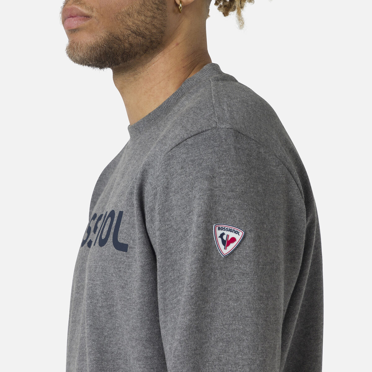 Rossignol Sudadera afelpada de cuello redondo Logo para hombre grey