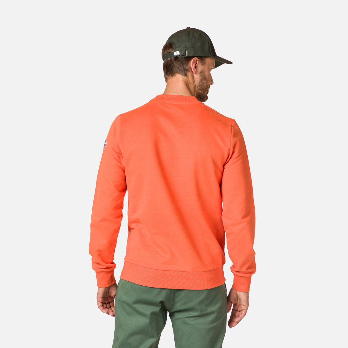 Rossignol Herrensweatshirt aus Baumwolle mit Logo und Rundhalsausschnitt Orange