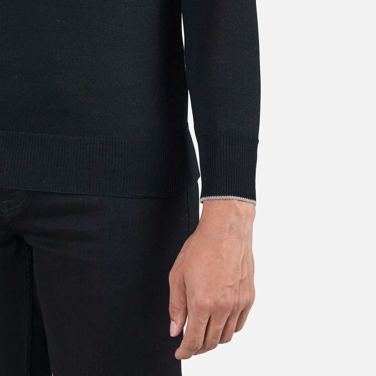 Rossignol Maglione a righe con mezza zip uomo black