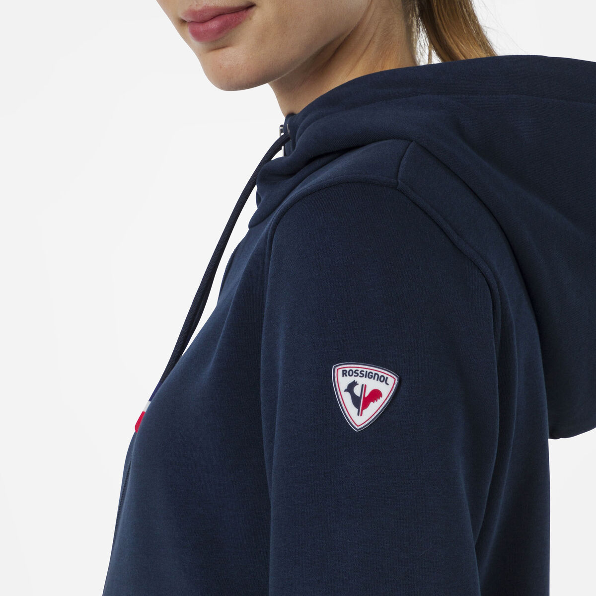 Rossignol Women's full-zip hooded logo fleece sweatshirt blue