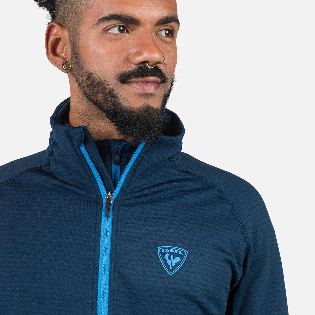 Rossignol Giacca in pile uomo con zip integrale Blackside blue