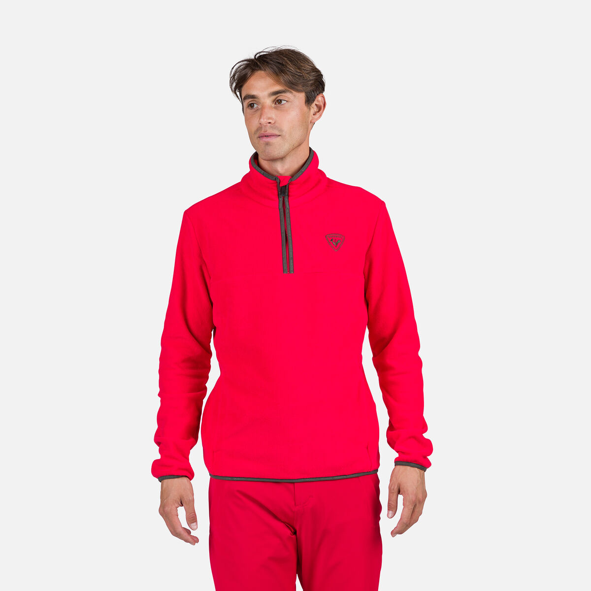 Rossignol Men's Strawpile Half-Zip Fleece Top Red