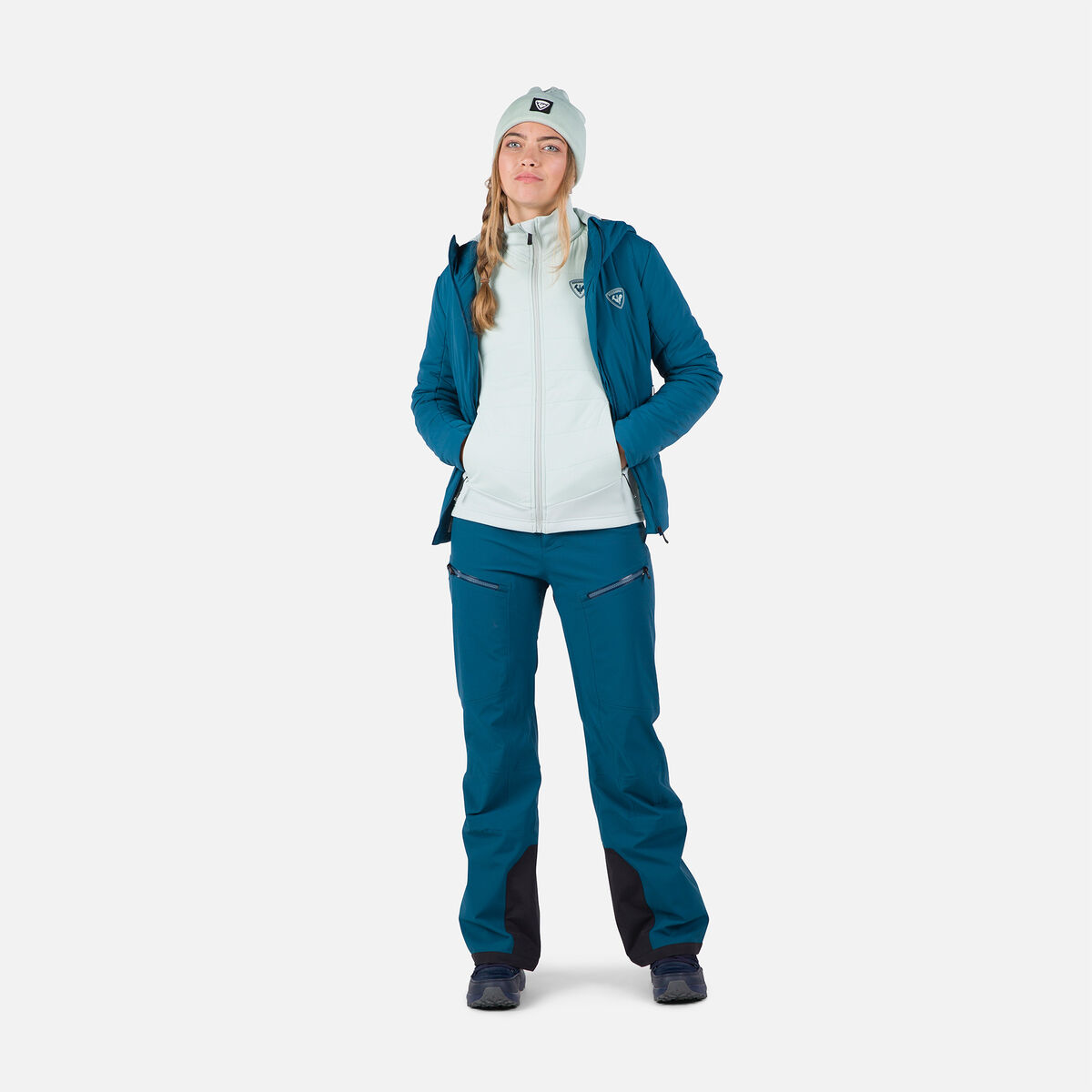 Rossignol Chaqueta híbrida mujer con cremallera integral Classique Blue