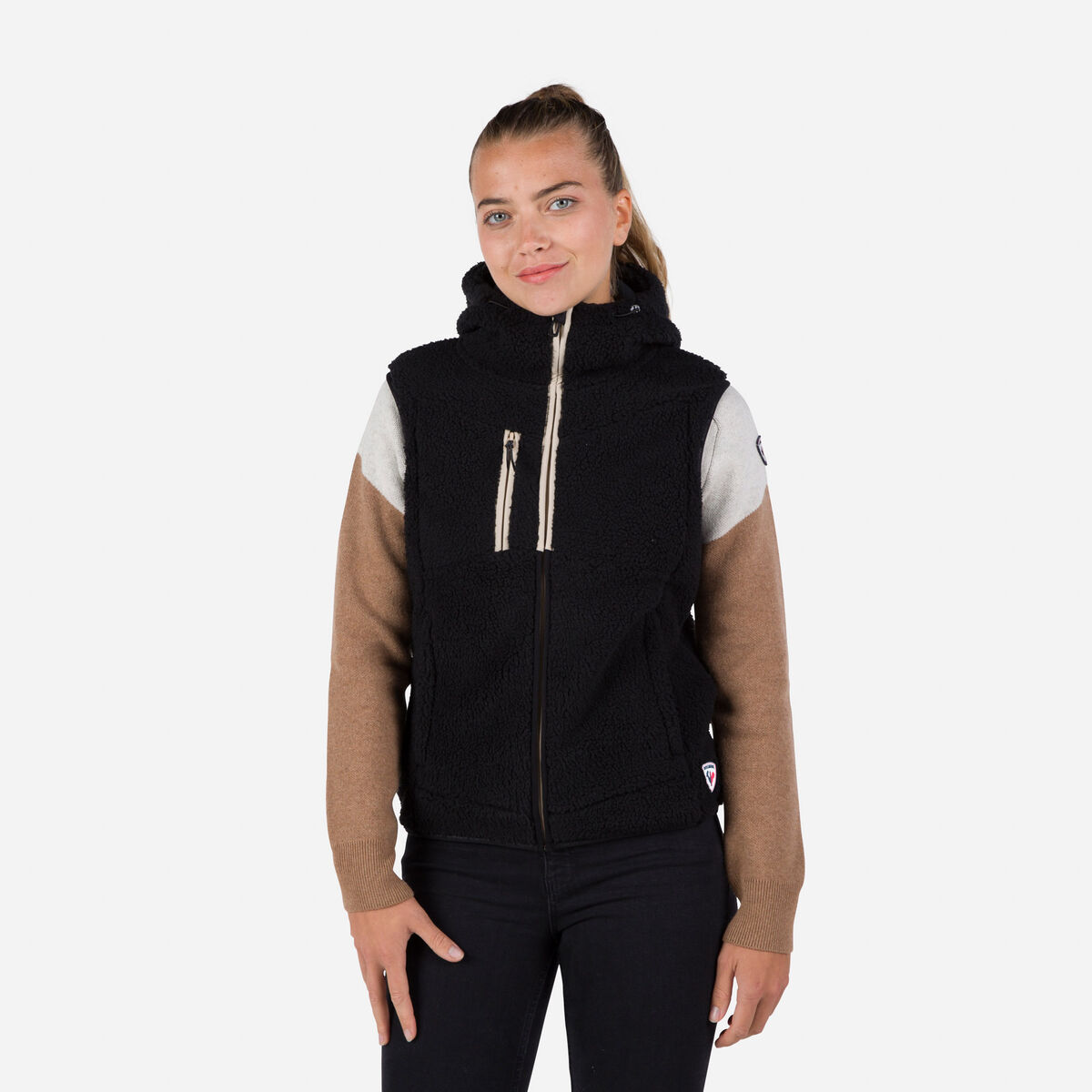 Rossignol Gilet in pile curly donna Black