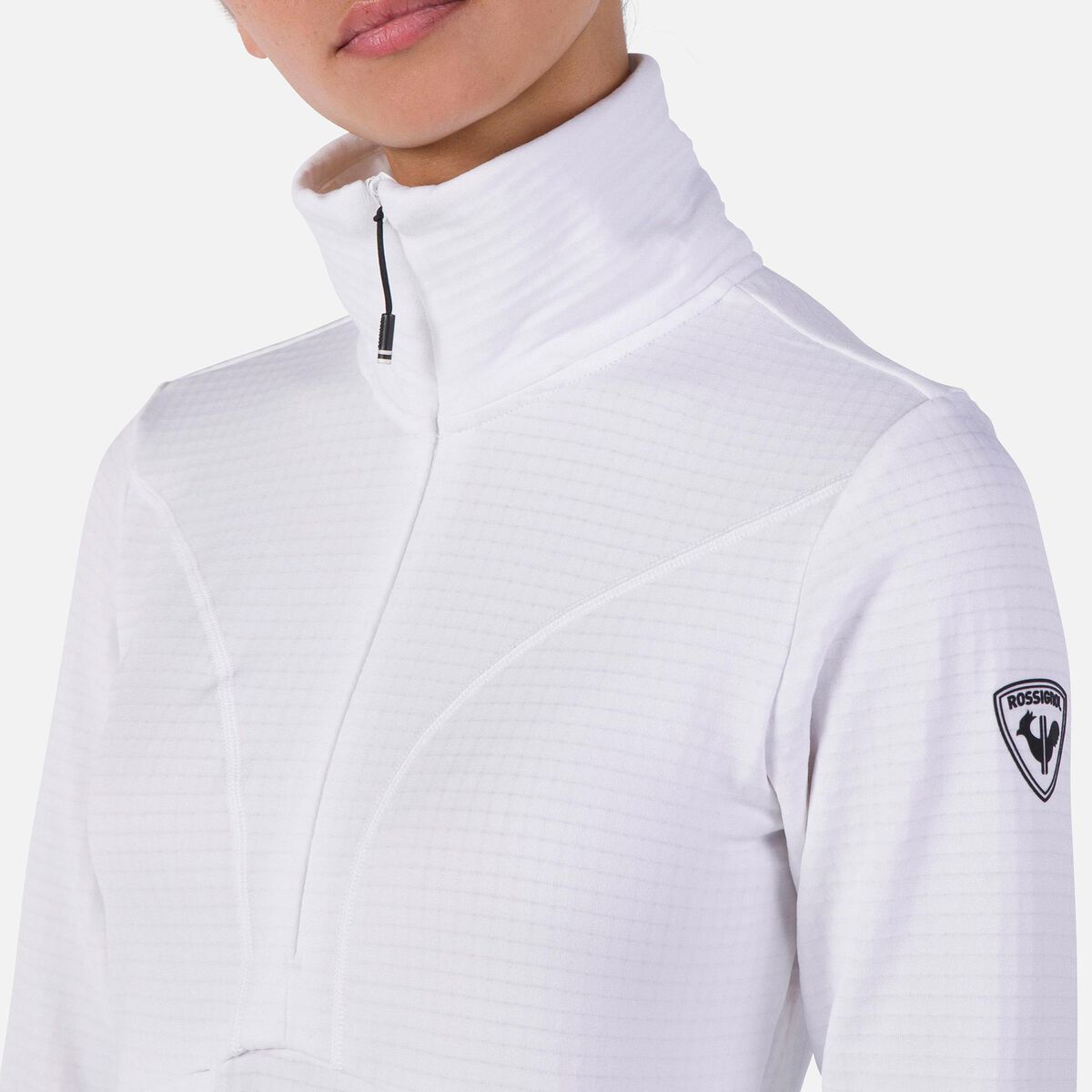 Rossignol Maglia in pile donna con mezza zip Blackside white