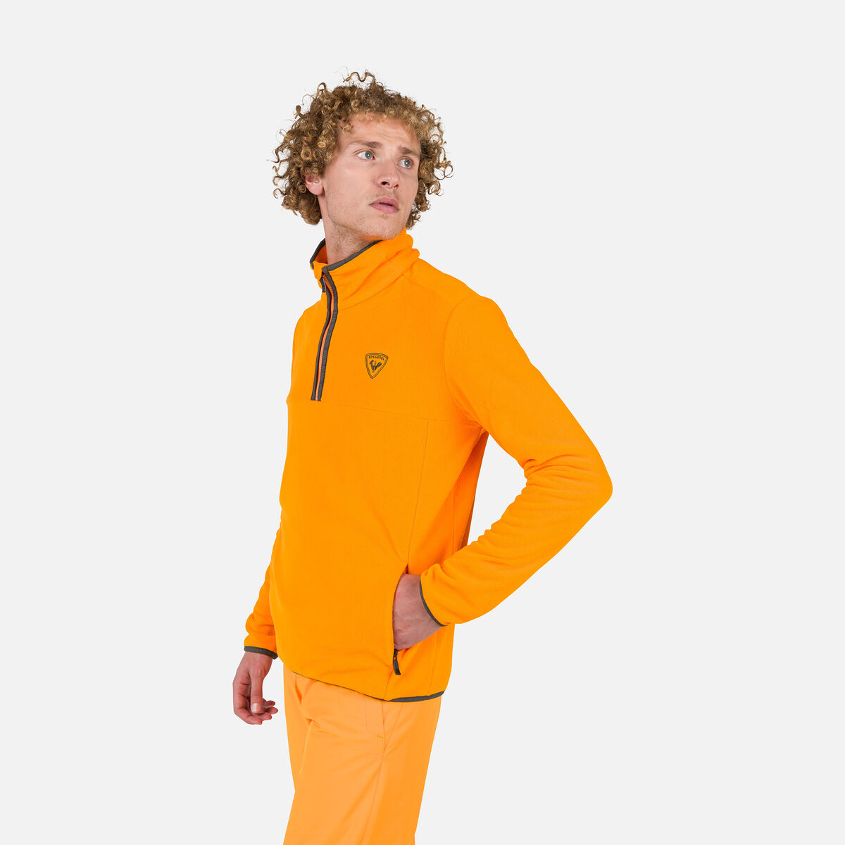 Rossignol Men's Strawpile Half-Zip Fleece Top Orange