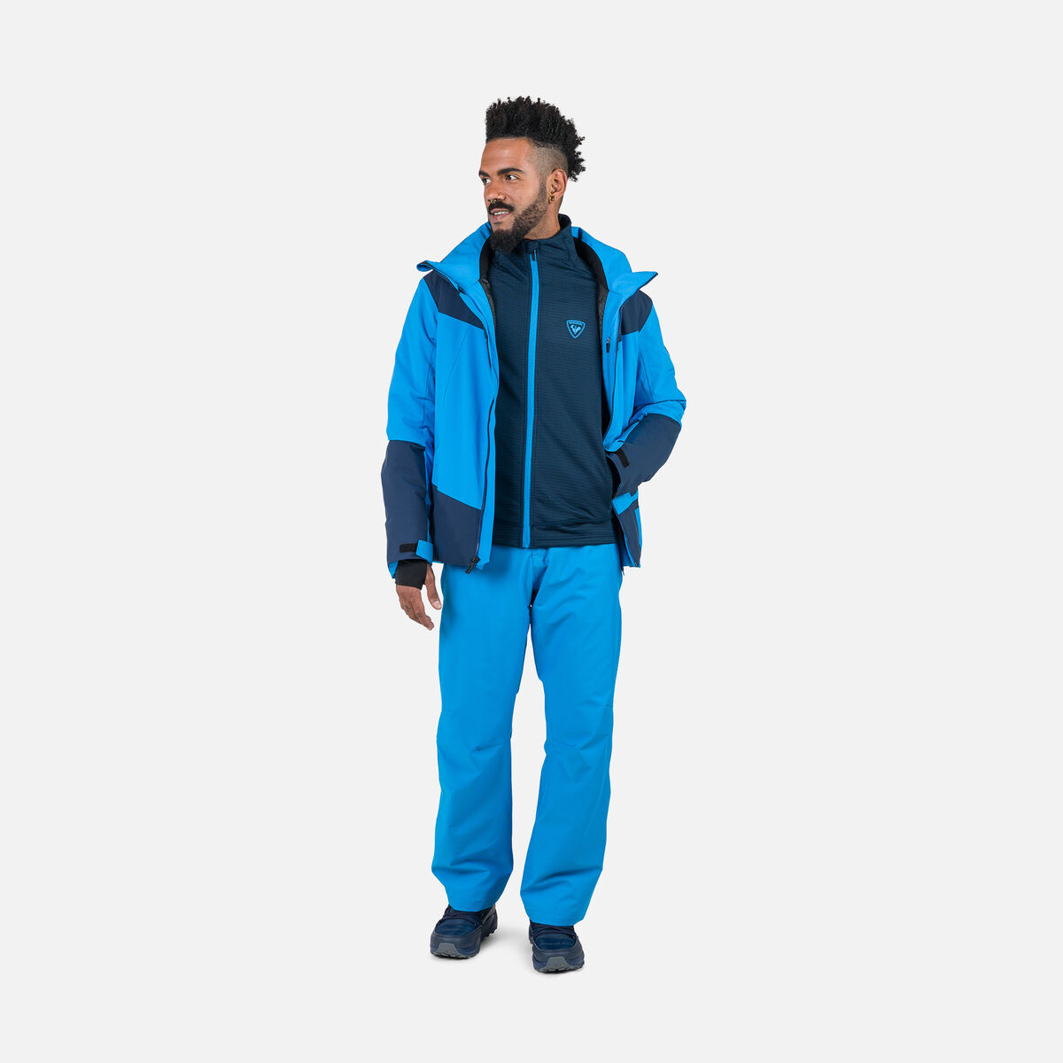 Rossignol Giacca in pile uomo con zip integrale Blackside Blue