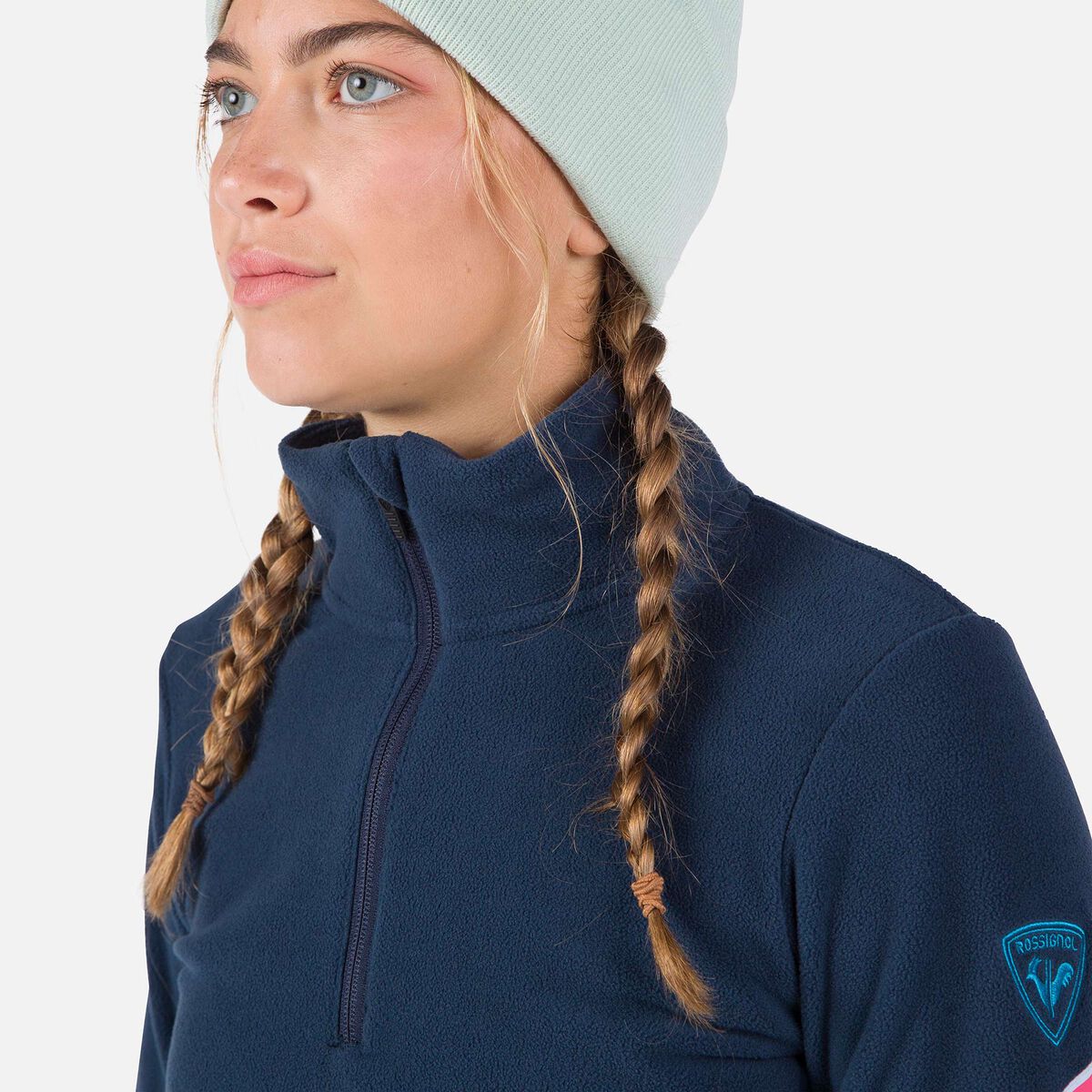 Rossignol Damen-Fleeceoberteil mit halblangem Reißverschluss Strawpile blue