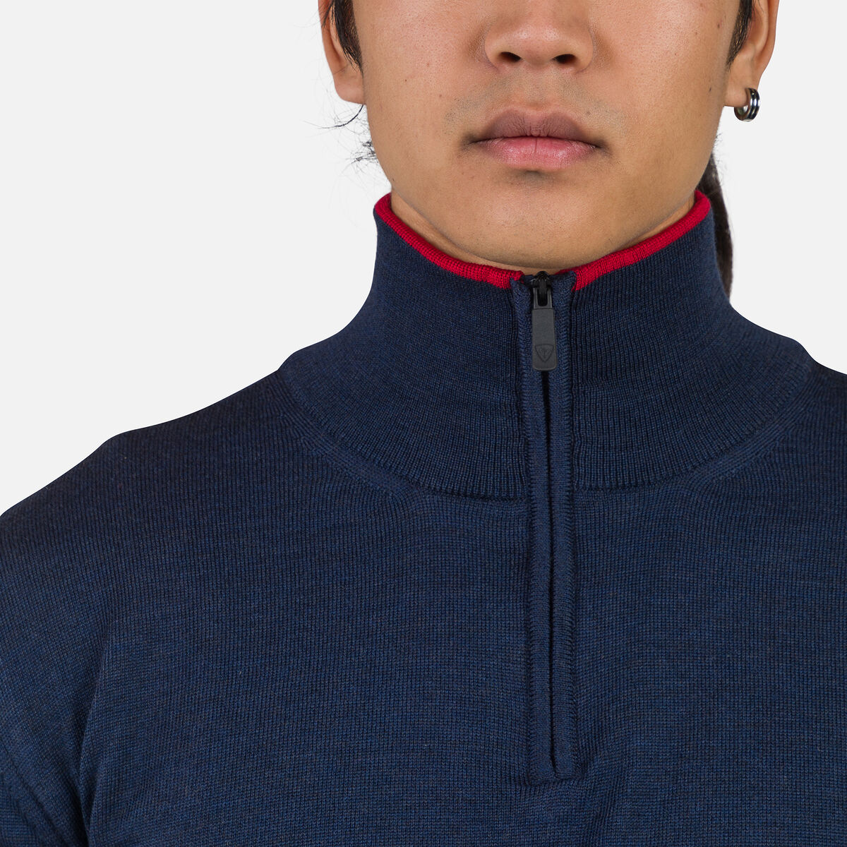 Rossignol Pull en maille à demi-zip rayé homme blue