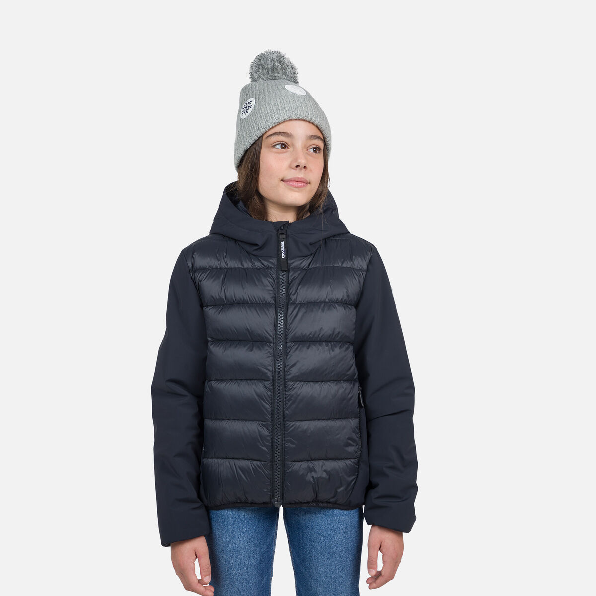 Rossignol Juniors' Ibrid Quilted Ski Jacket Black