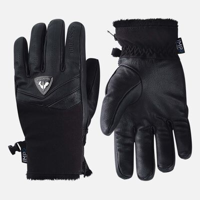 Rossignol Women's Elite leather waterproof ski gloves black