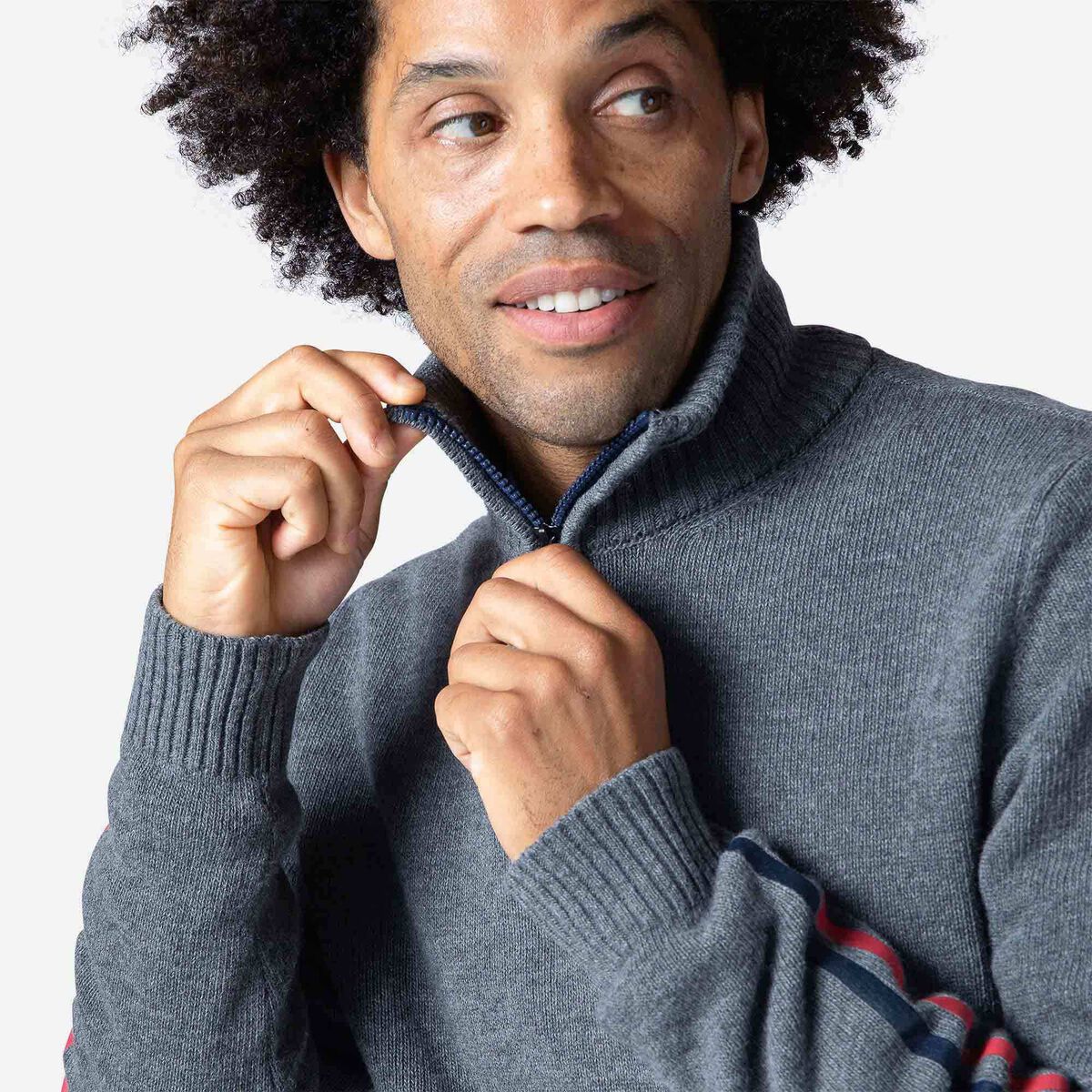 Rossignol Men's Signature Sleeve Knit Sweater grey