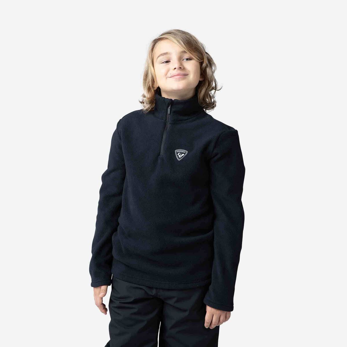 Rossignol Kid's 1/2 Zip Fleece Layer, Fleeces Junior Black
