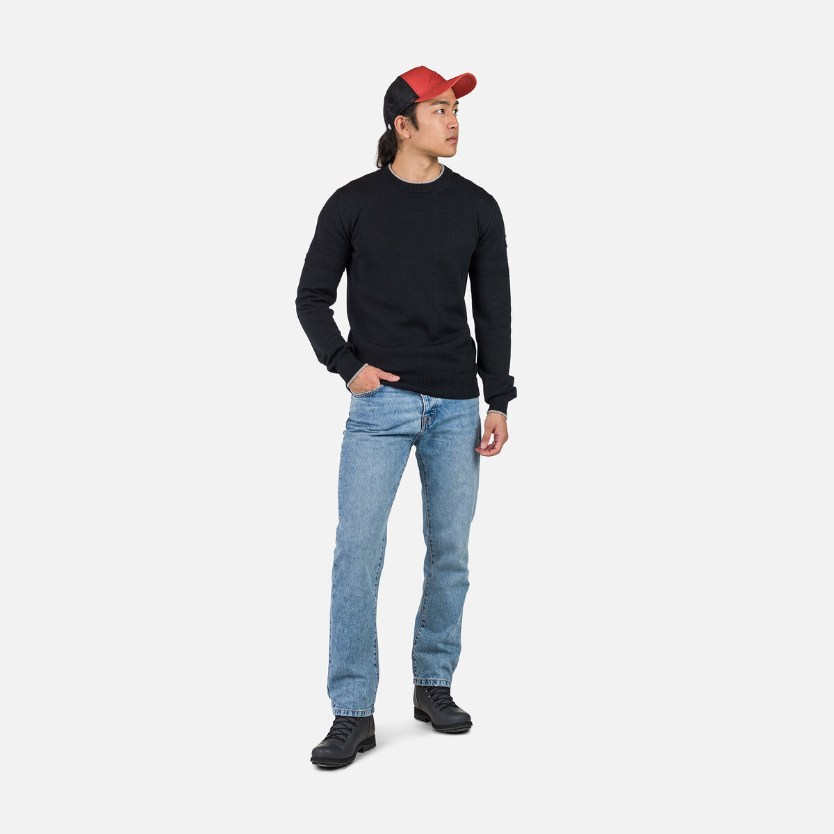 Rossignol Pull ras du cou en maille rayée homme Black