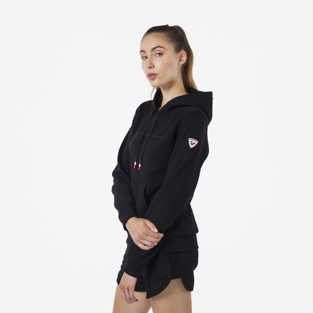 Rossignol Sweat à capuche molletonné Logo Femme Black