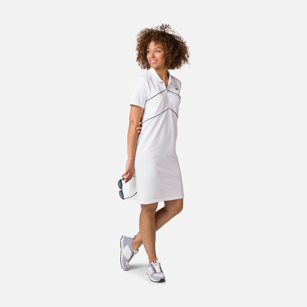 Rossignol Robe polo femme en coupe ample White
