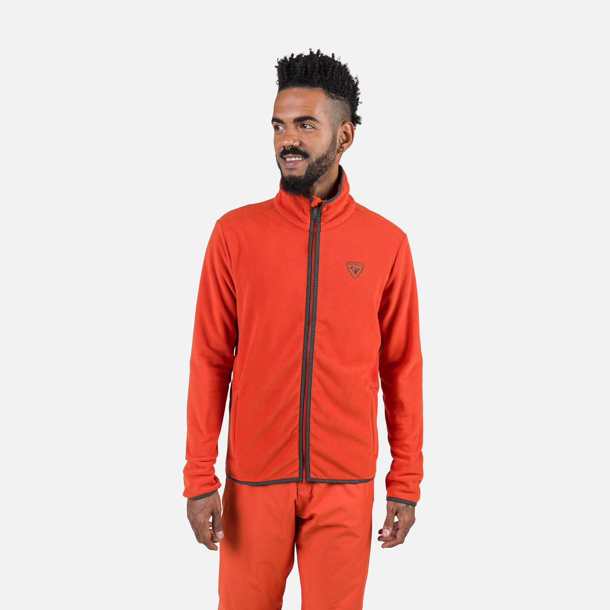 Giacca in pile uomo con zip integrale Strawpile