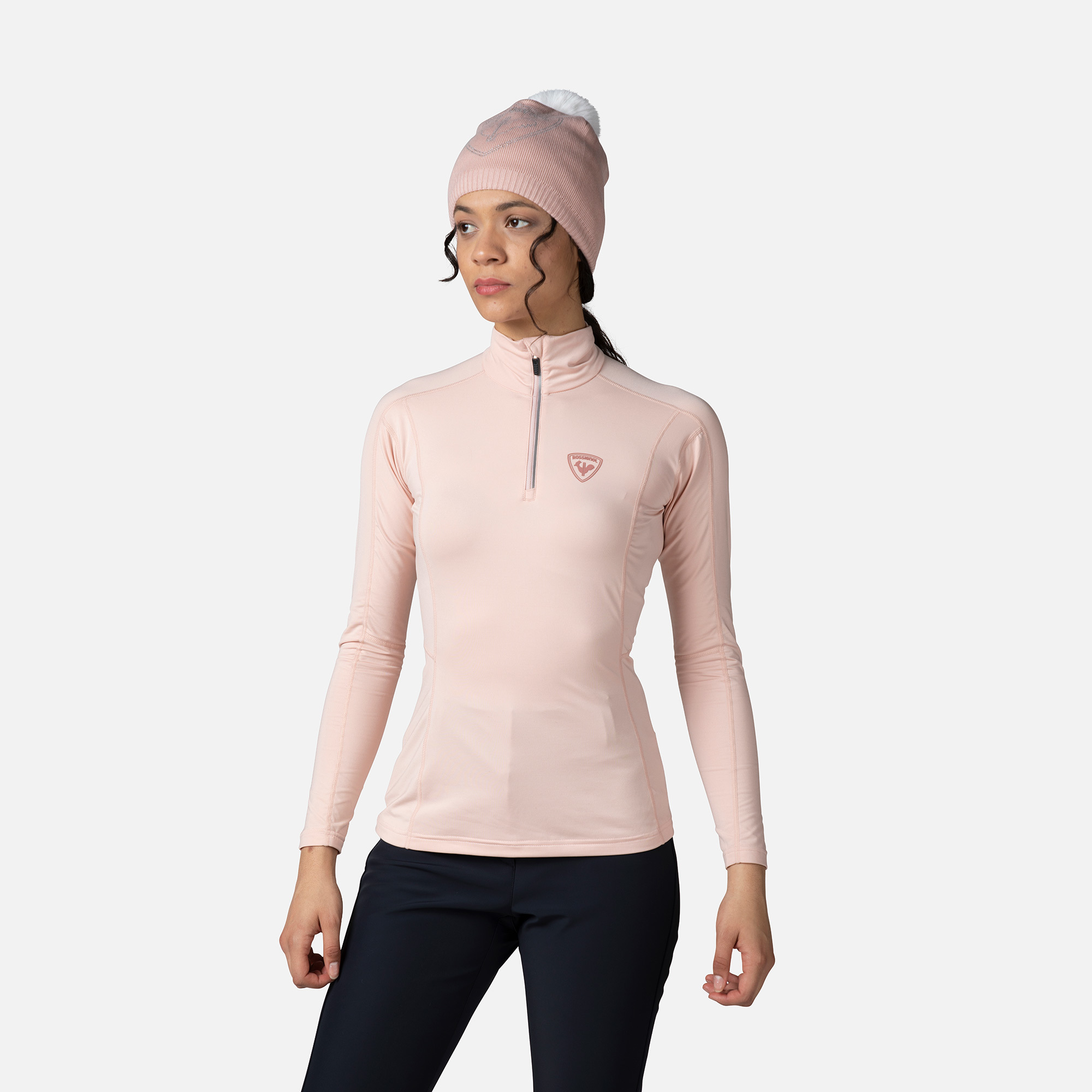 Zdjęcia - Bielizna termoaktywna Rossignol Women's Classique Half-zip Baselayer Top Pink/Purple M RLMWL08 3 