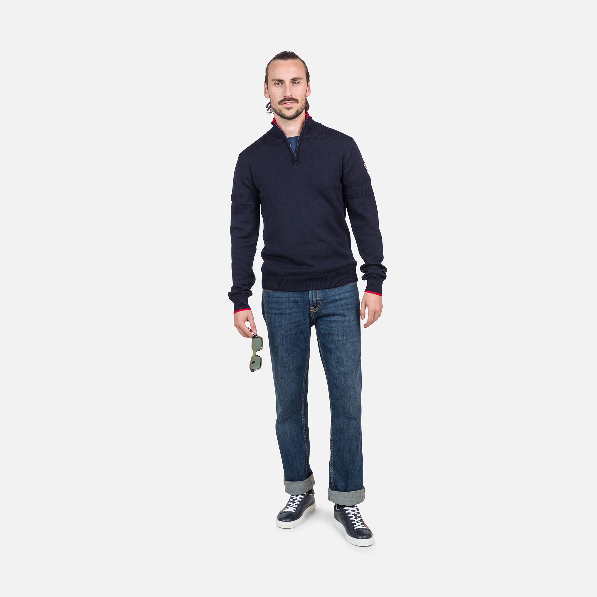 Pull en maille à demi-zip homme