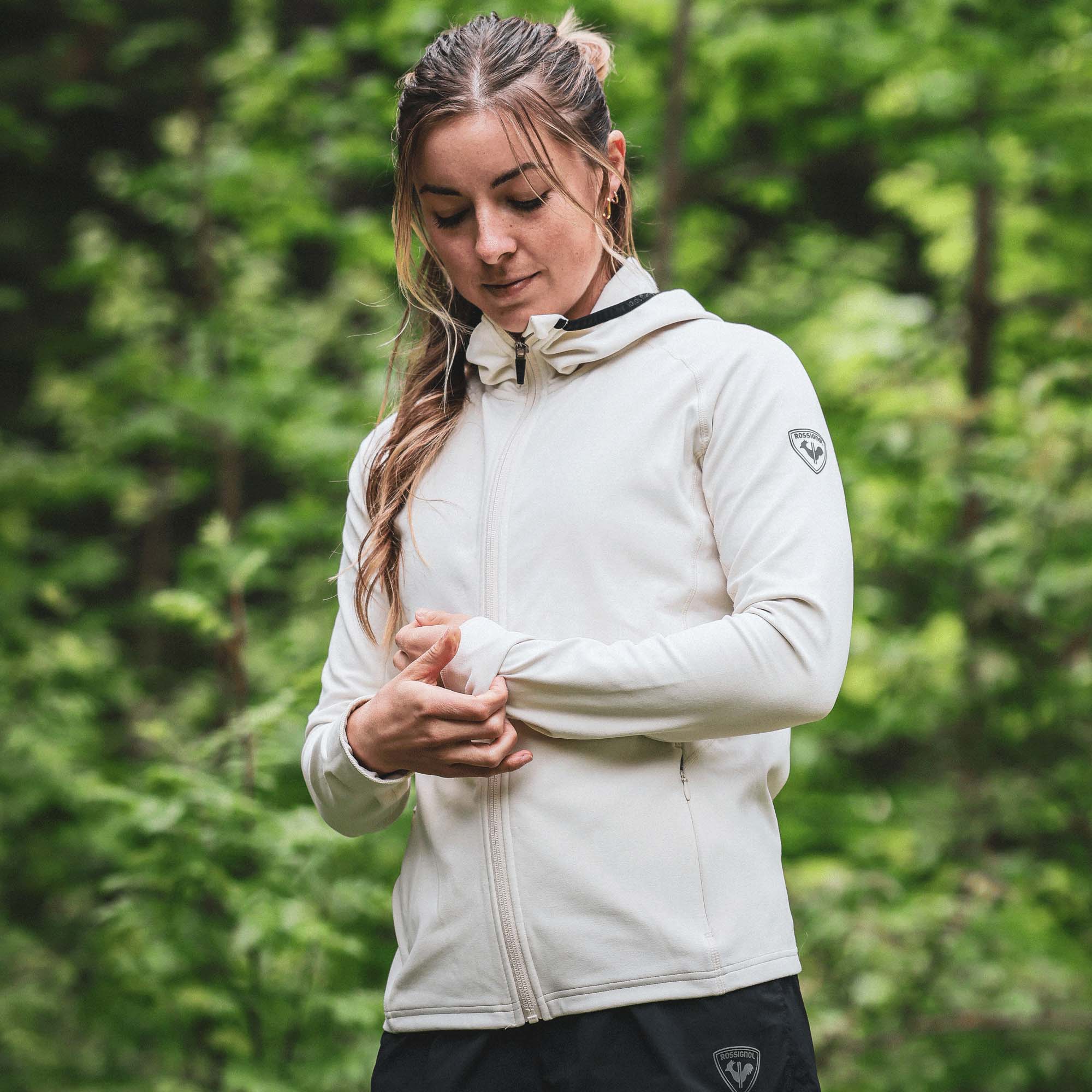 Dünnes Damen-Midlayer mit durchgehendem Reißverschluss