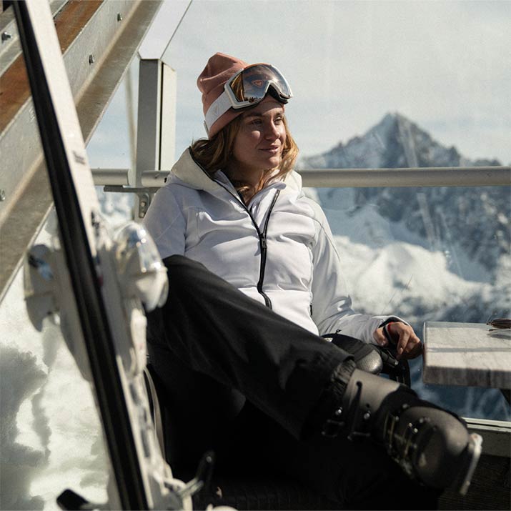 Chaussettes de ski en laine de mérinos pour femme - Gris foncé chiné -  Dilling